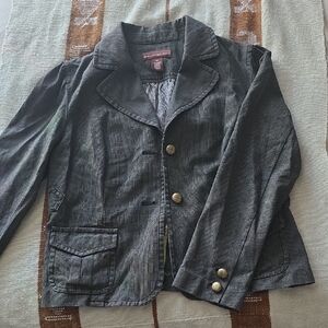 Bandolino Charcoal Blazer with Gold Buttons